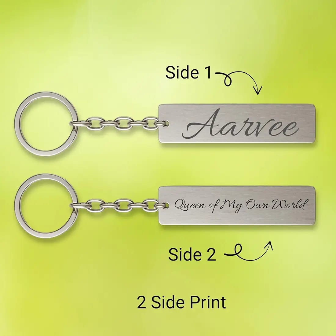 Personalised name engraved keychain