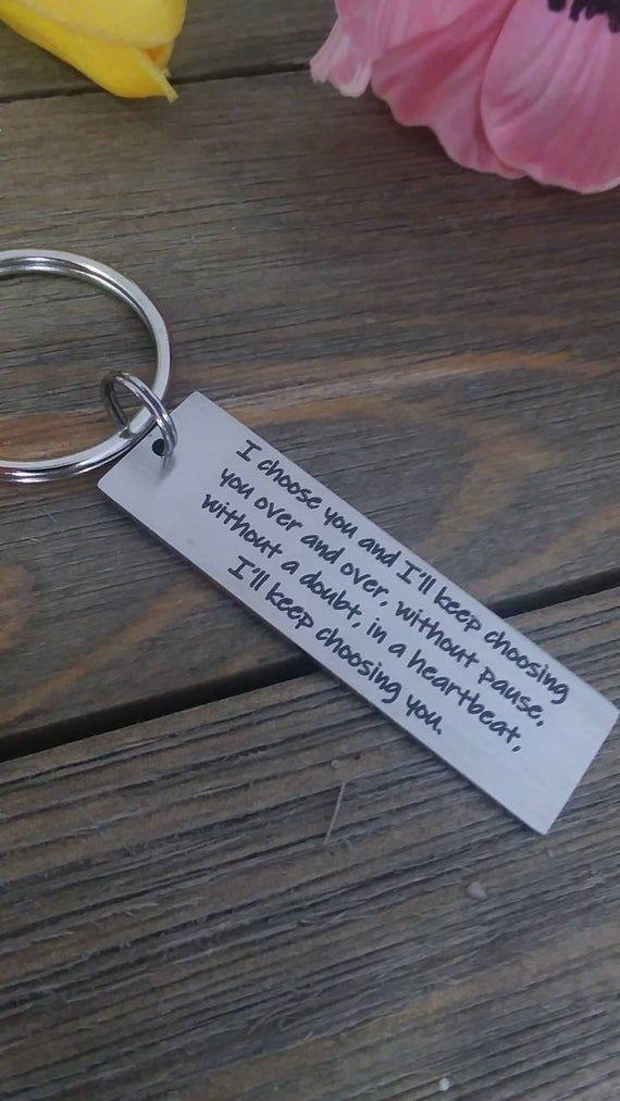 Customized message couple keychains